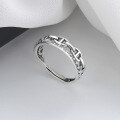 wholesale S925 Sterling Silver Pig Nose Chain Ring, Small and Trendy Internet-Famous Style, Japanese and Korean Autumn and Winter New Arrival, Versatile Hand Jewelry Finger Ring-0-0