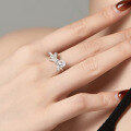 wholesale S925 Sterling Silver Cross-Border New Women's Closed Ring with Drop Zirconia and Bow Design Wholesale-0-0