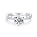 wholesale 925 Silver Cloud Hollow Crown Ring Geometric Closed Setting with Side Stones Six-Prong Moissanite Ring for Women-0-0