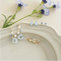 wholesale S925 Silver Plated 14K Gold, Japanese-inspired Niche Design High-End Sense Pearl Topaz Detachable Earrings-0-2
