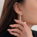 wholesale S925 Sterling Silver Long Tassel Chain Ear Thread Earrings for Women, Korean New Simple Elegant Ear Accessories-0-4