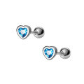wholesale S925 Sterling Silver Ins Style Blue Diamond Heart Stud Earrings Student Small and Exquisite Women's Jewelry M03248-0-4