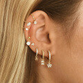 wholesale S925 Sterling Silver Geometric Star Zircon Cartilage Piercing Ear Studs-0-3
