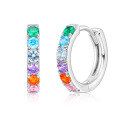 wholesale S925 Silver New European and American Rainbow Series Stylish Trendy Colorful Zircon Earrings for Women Wholesale Customization-0-4