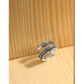 wholesale S925 Sterling Silver 428 Korean Version Tail Ring Knuckle Ring Vintage Retro Weathered Design Pastoral Style Feather Ring for Women-0-1