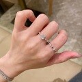 Sterling Silver 1-Carat Moissanite Engagement Ring Set with Stackable Bands-0-1