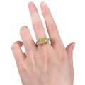 wholesale Metal: 925 Sterling Silver ZHUOZHIFAN Jewelry New 7*9mm High Carbon Diamond Yellow Diamond Ring Luxury European and American Style Sold on AliExpress Cross-Border Model-0-4