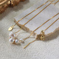 wholesale S925 Sterling Silver & 14K Gold OT-Clasp Natural Baroque Pearl Necklace, Factory Direct-0-1