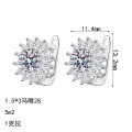 S925 Sterling Silver Moissanite Maple Leaf Design Earrings for Daily Wear-0-3