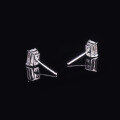 wholesale 9/10/14/18K Gold, Platinum Four-Prong 08 Carat Moissanite Stud Earrings with Emerald Cut, Minimalist Style-0-1