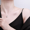 Metal Alloy Moissanite Plum Blossom Cut Pendant Necklace for Women, Drop Shipping Available-0-2