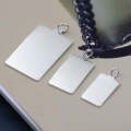 wholesale 990 Sterling Silver DIY Engraving Plain Couple Pendant Hip-hop Rectangle Blank Tag Accessory-0-3