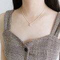 wholesale S925 Sterling Silver HXL201 Korean Style Fashionable and Unique Coffee Bean Short Pendant Collarbone Necklace Versatile Chain Accessory for Women-0-3