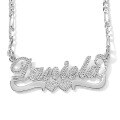 wholesale Metal material, cross-border best-selling hip-hop double-layer color-plated love name necklace with dropshipping-0-17
