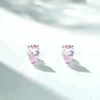 S925 Sterling Silver Waterdrop Red Agate Zircon Green Nano Earrings-Pink Diamond Teardrop ED009  925 Silver