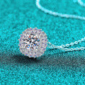S925 Silver Moissanite Luxury Tapered Square Pendant Necklace-0-0