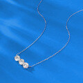 wholesale S925 Silver, Zhuozhifang Jewelry's New Three-Stone Pendant Necklace for Women, Minimalist and Elegant Daily Wear Delicate Collarbone Chain for Live Streaming-0-1