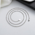 wholesale S925 Sterling Silver Minimalist Geometric Cut Bead Necklace, Ins Korean Style Versatile Chain for DIY Pairing-0-2