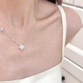 wholesale 925 Sterling Silver Shining Star Necklace Snowflake Inlaid with High-Carbon Diamonds, High-End Minimalist Niche Gift for Women-0-3