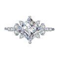 wholesale S925 Sterling Silver 2-Carat Princess Cut Moissanite Ring for Women, High-End Silver Jewelry-0-4