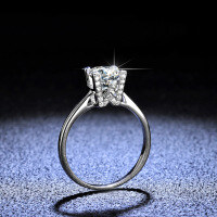 S925 Silver Gold-Plated Moissanite Letter HW Ring for Women, Simple Fashion Live Stream Accessory.-1 carat (empty setting)  15 yards