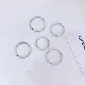 wholesale 999 Sterling Silver Korean-style Women's Versatile Fashion Minimalist Ring, Small Design Temperament Cold Tone Index Finger Band-0-0