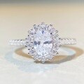 wholesale 18K rose gold plated S925 sterling silver 1-carat D-color moissanite fancy cut small moissanite pigeon egg ring-0-1