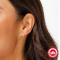 wholesale S925 Sterling Silver Cross Hoop Earrings with Moissanite,Ins。-0-1