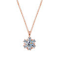 S925 Sterling Silver Moissanite Sunflower Pendant Necklace-0-3