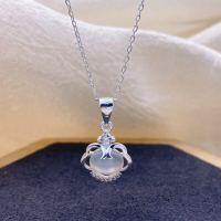 wholesale 999 Silver Original Maker's White Jade Pendant with Auspicious Clouds, Ruyi, and Gourd, Trending Four-Leaf Clover Pendant with Niche Design-White Jade Ruyi Single Pendant Pure Silver