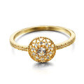 wholesale [14K Gold Plated 925 Sterling Silver Baroque Style Vintage Natural Topaz Round Ring for Women *-0-4