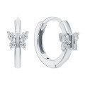 wholesale 925 Sterling Silver Micro-Pave Zircon Butterfly Hoop Earrings with Ear Clasp, Fashionable, Sweet, Lovely, Fresh, and Versatile for Everyday Wear-0-4