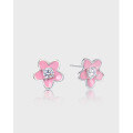 wholesale S925 Sterling Silver Korean Fashion Niche Design Sweet Floral Stud Earrings with Zirconia and Drip Enamel-0-0