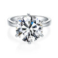 wholesale Metal material first, Cloudsame Jewelry cross-border new 8-carat round 130mm moissanite classic six-prong ring-0-5