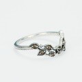wholesale 925 Silver Leaf Retro Minimalist Light Luxury Style New Korean and Japanese Ins Trendy Niche Design Ring Wholesale Custom-0-3