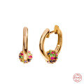 wholesale S925 Sterling Silver Colorful Ball Diamond Ear Hoop Creative INS Style Amazon Best Seller-0-0
