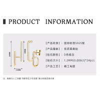 925 Sterling Silver Moissanite Women's Long Bar Earrings, Trendy Wholesale Accessories.-[Irregular] K Gold  925 Silver