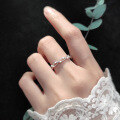 wholesale S925 silver Nalan ring for women, Korean style minimalist and elegant oval hollow small bead cross hand jewelry J6939-0-1
