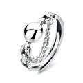 wholesale S925 Sterling Silver Chain-Link Polished Ring, Light Luxury Minimalist Korean Style Ins Versatile Women's Band-0-4