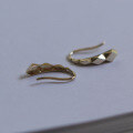 wholesale 9K Gold Alloy Graduated Diamond-Cut Ear Hook Style Minimalist Design Textured Earrings-0-4