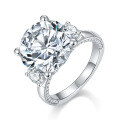 wholesale Silver-plated 130mm 8-carat full moissanite round luxury cross-border jewelry ring-0-3