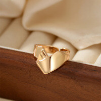 wholesale 925 Sterling Silver European and American Metal Fold Ring, Ins Minimalist Cold Style Vintage Foldable Adjustable Index Finger Ring-xb464 copper plated gold color opening adjustable