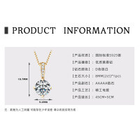 S925 Silver Classic Six-Claw D Color Moissanite 1 Carat Necklace-【Starry Fantasy】K Gold - 2 Carat  D Color Moissanite - 2CT