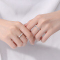 wholesale Metal S925 Sterling Silver Moissanite Couple Rings for Men and Women, Simple Daily Style Valentine's Gift-0-3