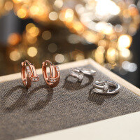 wholesale S925 Sterling Silver Niche Design High-End Trendy Spike Ear Clasp Elegant and Exquisite Ear Stud Ear Jewelry Temu Wholesale-Stud Earrings-Platinum&gt;925 Silver