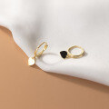 wholesale S925 Sterling Silver Korean Style Minimalist Short Lovable Heart Pendant Smooth Cute Earrings M00218-0-1
