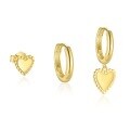 wholesale S925 Sterling Silver French Minimalist Heart Stud Earrings for Women, Sweet and Chic-0-4