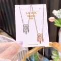 wholesale S925 Silver Maker's Dreamcatcher Necklace, Fashionable and Sweet, Unique Design, Versatile Collarbone Chain with a Moving Heart-0-0