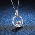 S925 Sterling Silver 50-Point Moissanite Pendant Necklace with Micro-Pavé-0-0