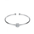 Sterling Silver Moissanite Luxury Round Bangle Bracelet for Women Live Direct Sales-0-3